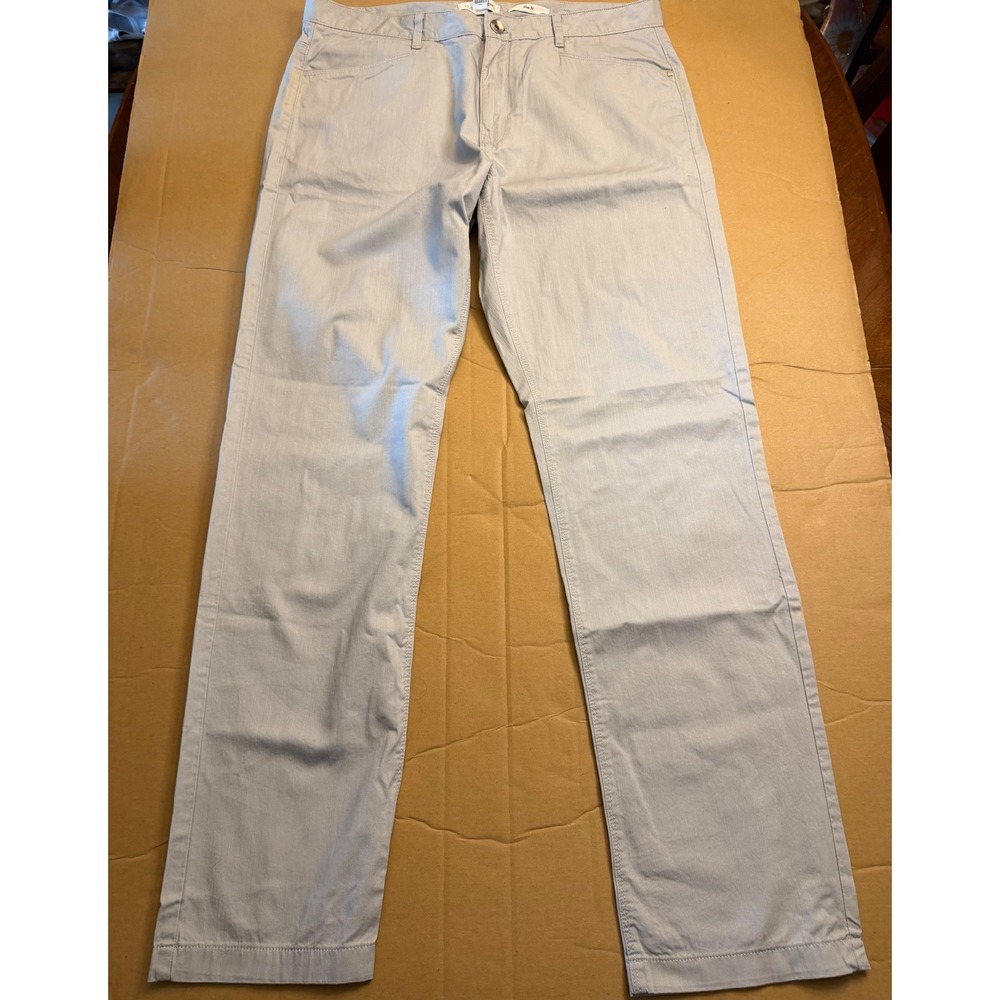 Calvin Klein Mens Slim Fit Chinos Light Blue Gray Cotton Pants 34x32